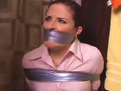 Curvy Housewife Mouth Packed And Taped
